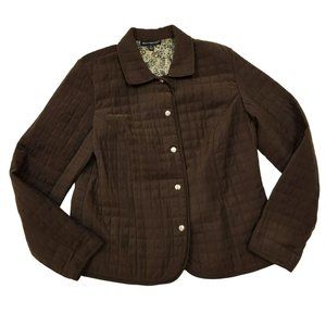 Briggs New York Quilted Jacket Brown Women's 14 Paisley Lining